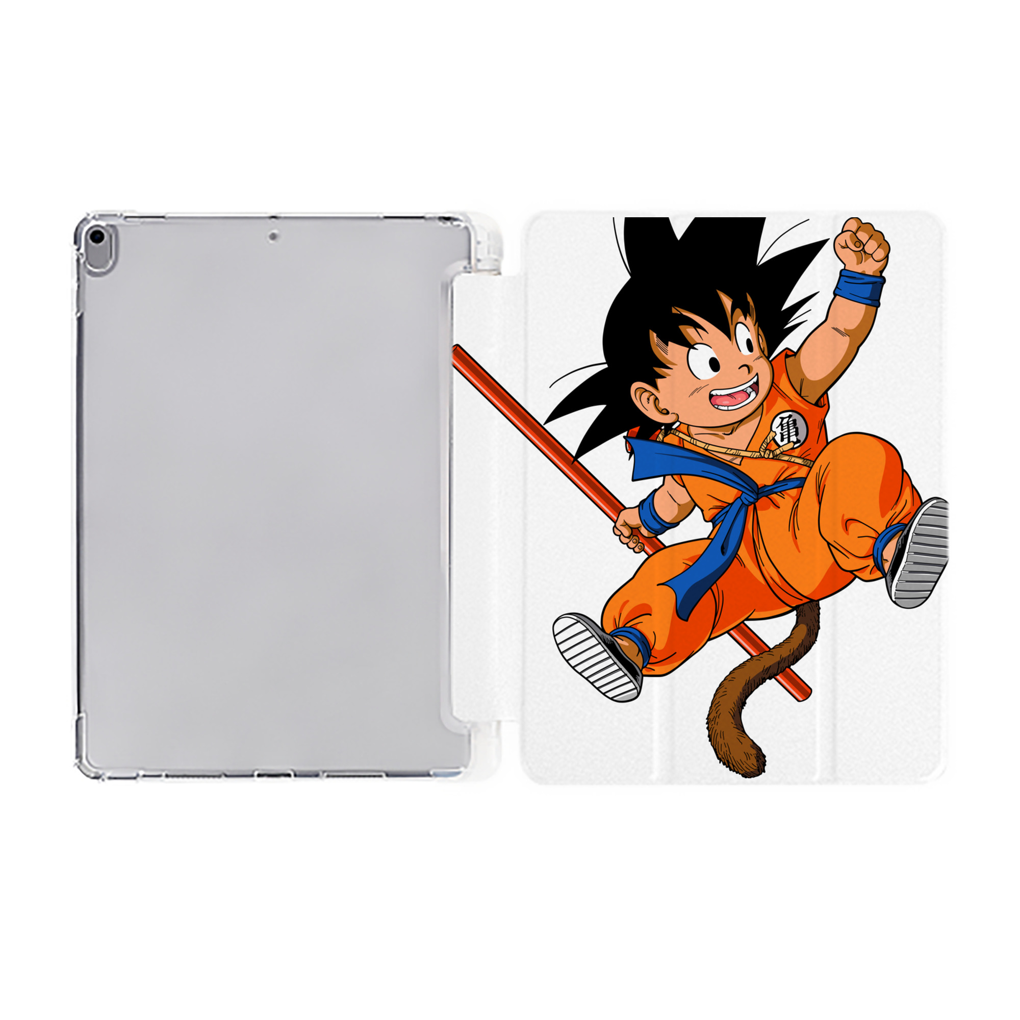 （画像用） ドラゴンボール 孫悟空（そん ごくう）Son Goku カカロット DRAGON BALL Kakarotto IPad ケース ペン収納付き 三つ折りスタンド PUレザー×シリコン 対応機種9.5/10.5/10.9インチ